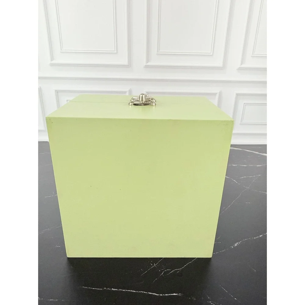 Sage Green Wooden Latching Shadow Box Yellow Roses 6